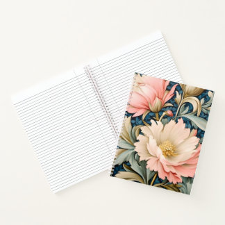 Spiral Notebook - Art Nouveau Pink Floral 