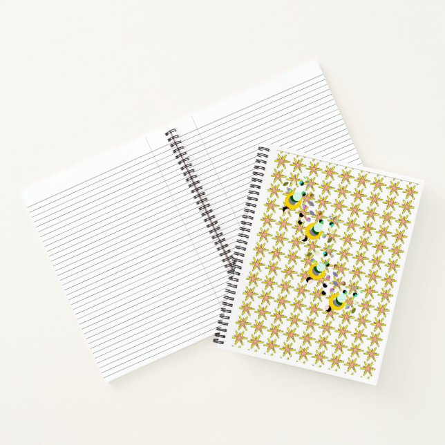 Spiral Notebook Bees Lined (Inside)