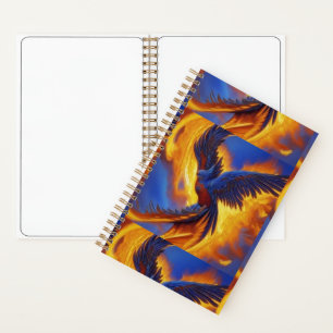Spiral Notebook Blue Phoenix, Colorful Notebook