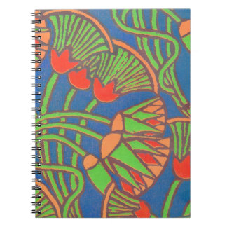 Spiral Notebook, Blue, Red, Yellow Ethnic Design Notebook