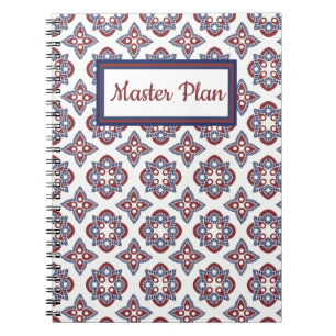 Spiral Notebook Bright tile print