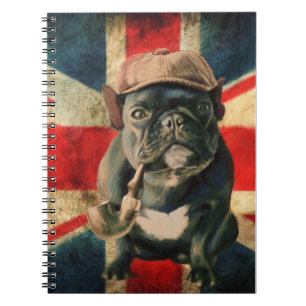 Spiral Notebook Bulldog Design