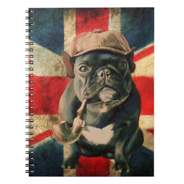 Spiral Notebook Bulldog Design (Front)