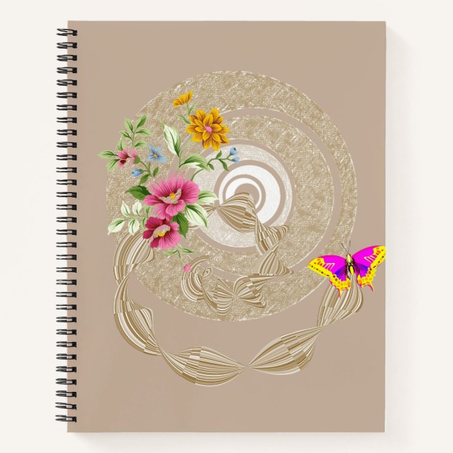 Spiral Notebook Butterfly Floral (Front)