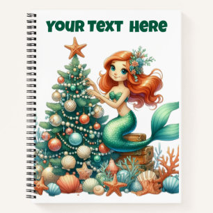 Spiral Notebook-Christmas Mermaid Journal