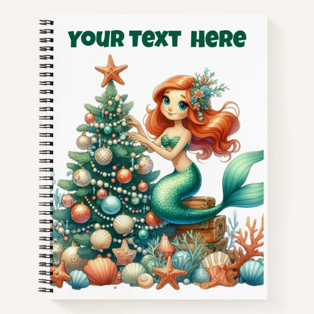 Spiral Notebook-Christmas Mermaid Journal (Front)