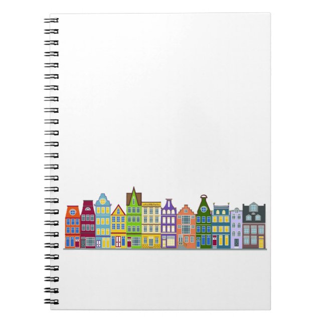 Spiral Notebook - Colourful Amsterdam Row Houses 1 (Front)