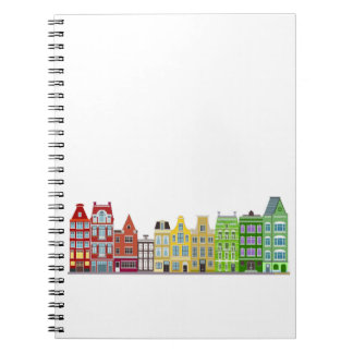 Spiral Notebook - Colourful Amsterdam Row Houses 2