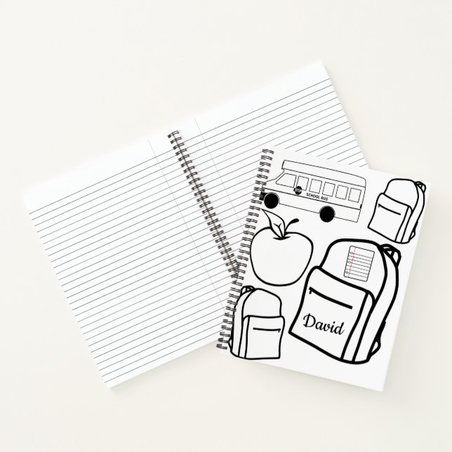 Spiral Notebook Colouring Backpack (Inside)