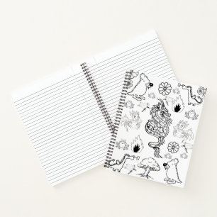 Spiral Notebook Colouring Dragon