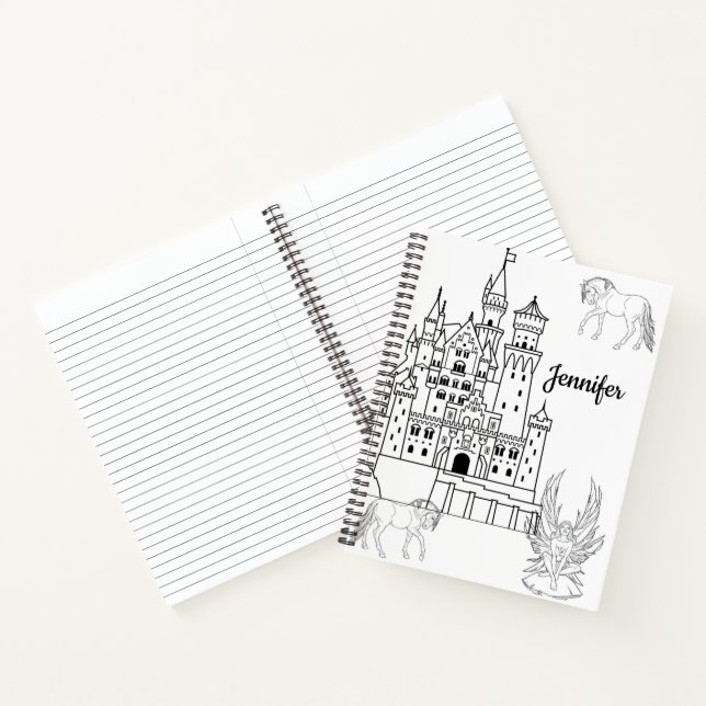 Spiral Notebook Colouring Fairy Castle (Inside)