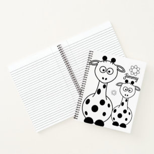 Spiral Notebook Colouring Giraffe
