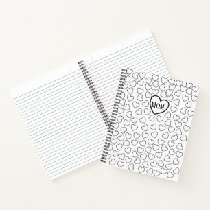 Spiral Notebook Colouring Hearts for Mum