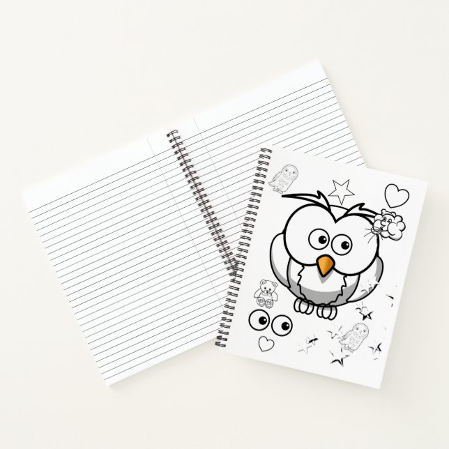 Spiral Notebook Colouring Owls (Inside)