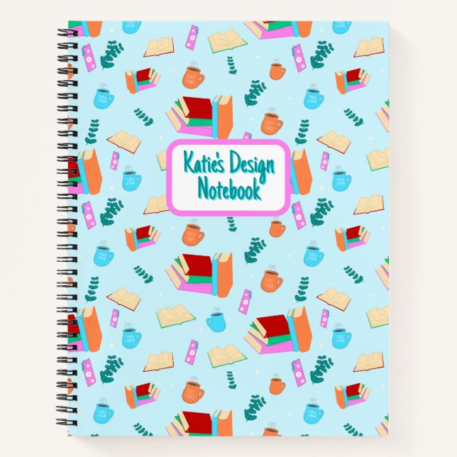 Spiral Notebook | Cosy Book Lovers in Blue (Front)