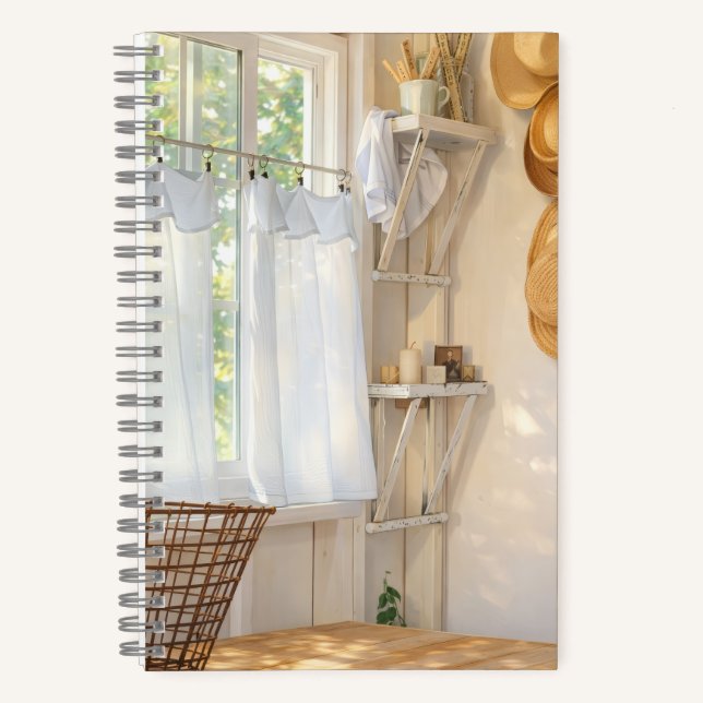 Spiral Notebook Curtain in the Wind (Front)