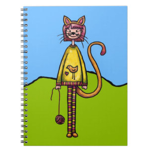 Spiral Notebook, Cute Cat Girl Notebook