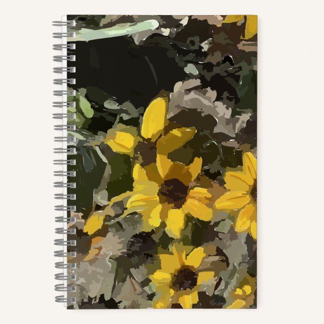 Spiral Notebook Desert Yellow Flowers (Front)