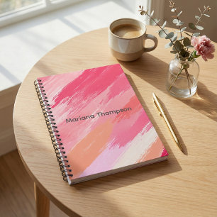 Spiral notebook dIagonal stripe pastel color