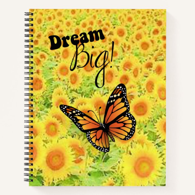 Spiral Notebook Dream Big Butterfly (Front)