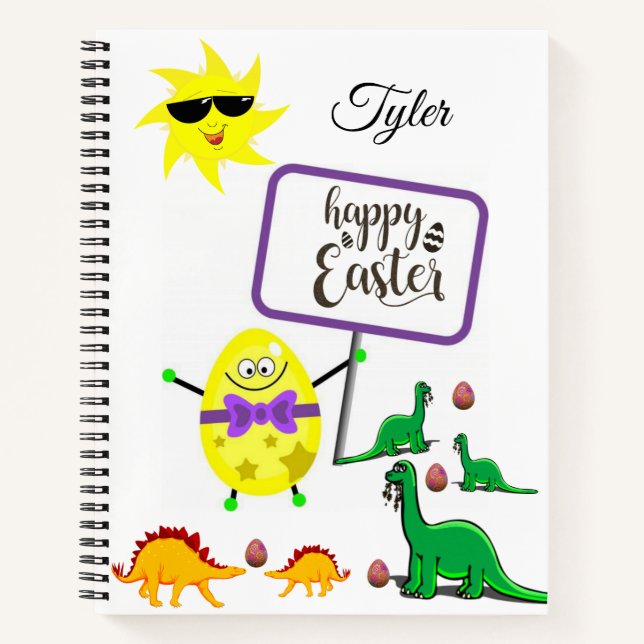 Spiral Notebook Easter Dinosaur (Front)