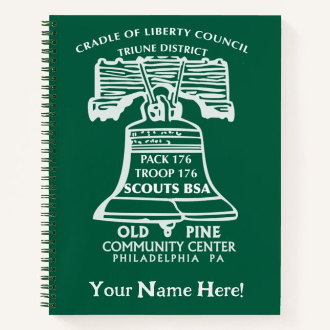 Spiral Notebook - Forest Green (Personalised) (Front)