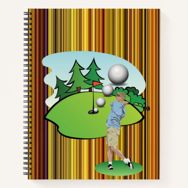 Spiral Notebook Golfer Stripe (Front)
