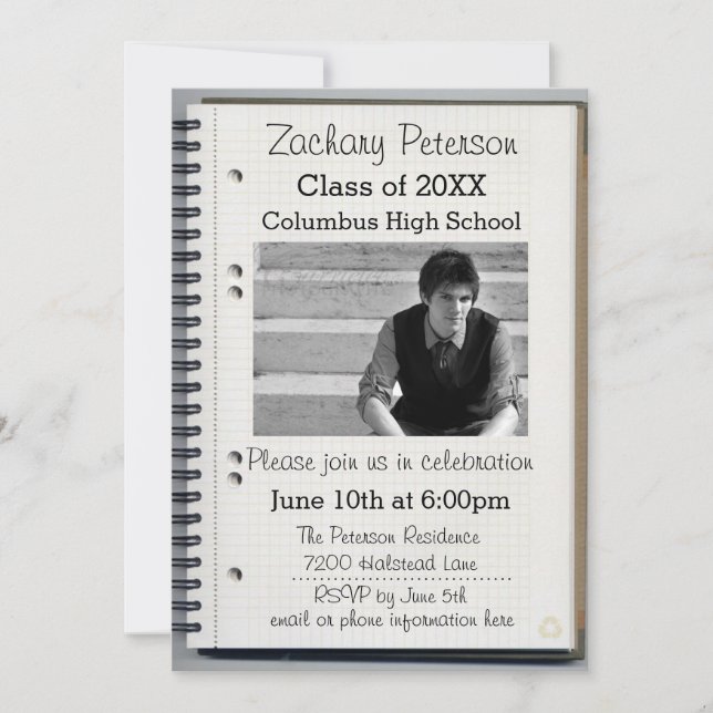 Spiral Notebook - Graduation Announcement (Front)