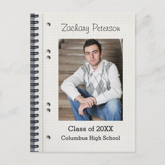 Spiral Notebook - Graduation Announcement PostCard (Front)