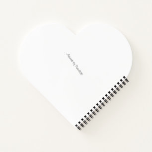Spiral Notebook Heart Shape with Line Art