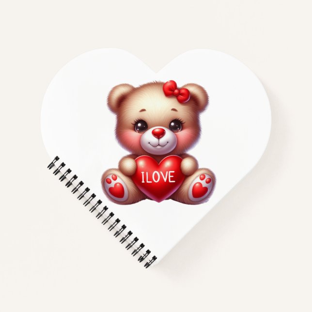 Spiral Notebook HEART WITH TEDDY (Front)