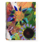 Spiral Notebook in Abstract Flowers Design