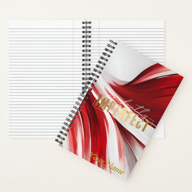Spiral Notebook/Journal Red and White Notebook (Inside)