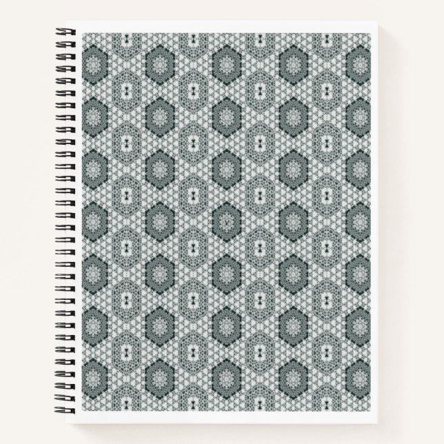 Spiral Notebook Lined In Grey And White Fros (Front)