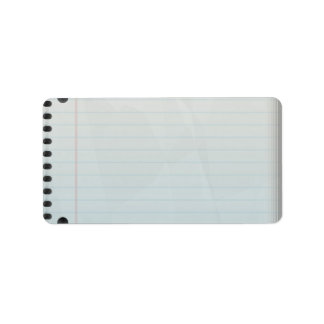 Spiral Notebook Lined Paper Label