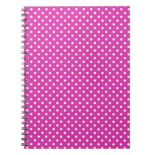 Spiral Notebook: Magenta, White Polka Dots Notebook