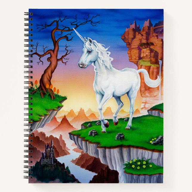 Spiral notebook magical fantasy unicorn kingdom (Front)