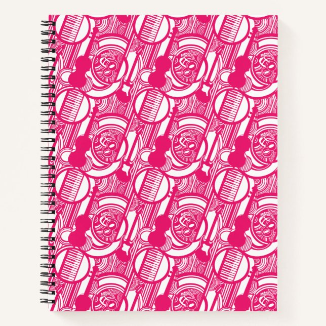 Spiral Notebook, Musical Notes, Piano, Violin Notebook (Front)