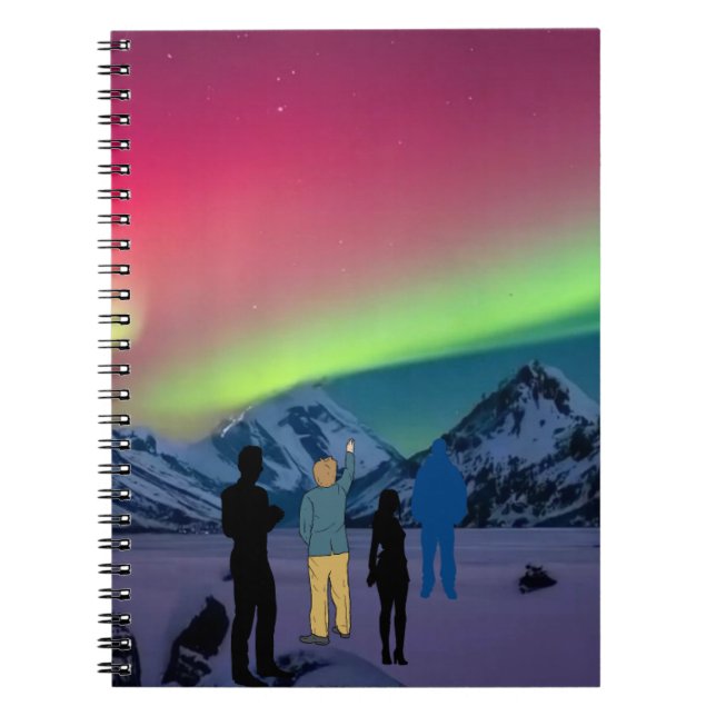 Spiral Notebook - Northern lights aurora borealis. (Front)