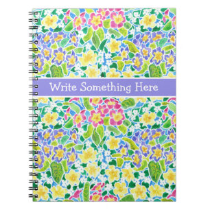 Spiral Notebook or Journal: Primrose Pattern