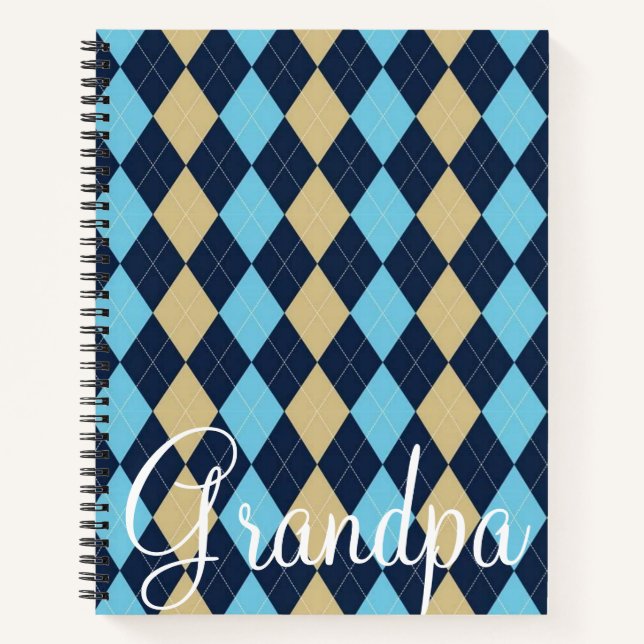 Spiral Notebook Plaid Grandpa (Front)