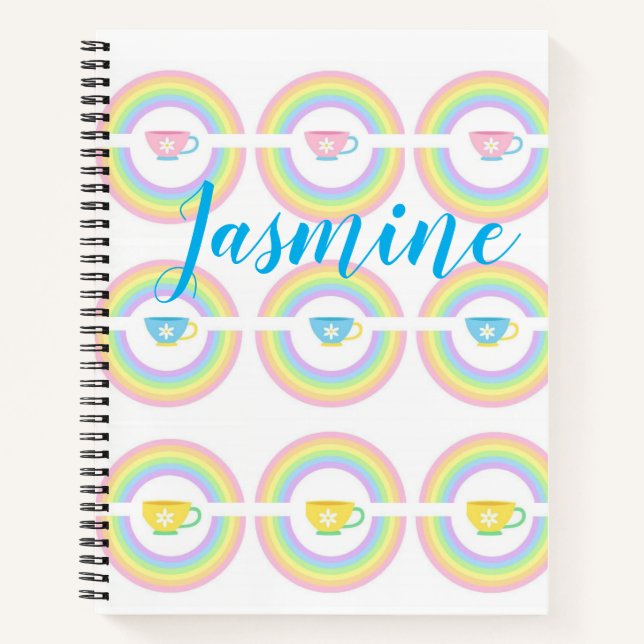 Spiral Notebook Rainbow Teacup (Front)