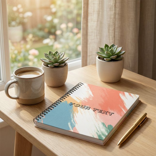 Spiral notebook retro stripe pastel colour (Creator Uploaded)