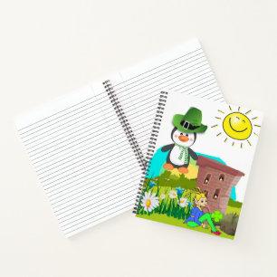 Spiral Notebook St. Patrick's Day Penguin