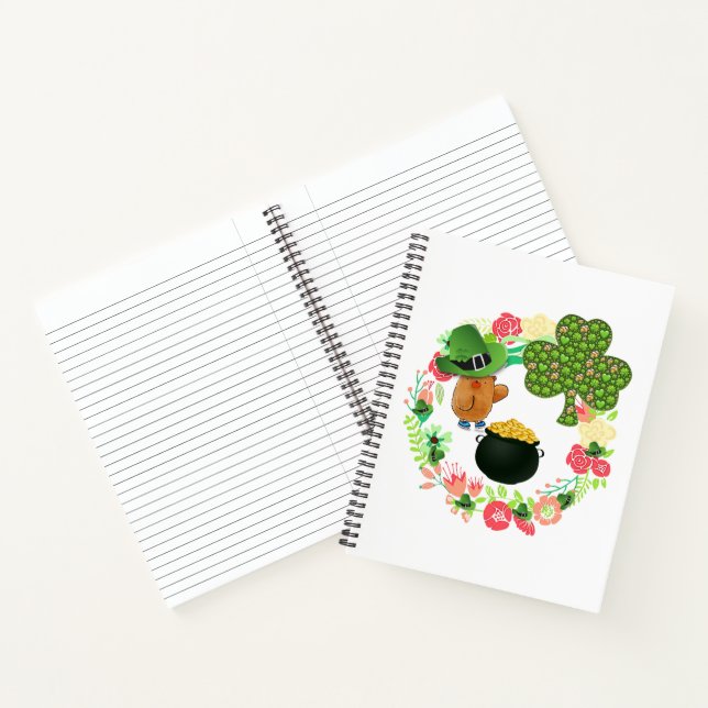 Spiral Notebook St. Patrick's Day Teddy Bear (Inside)