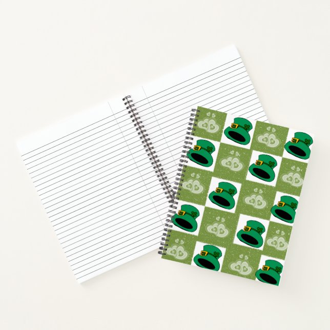 Spiral Notebook St. Patrick's Hats Hearts (Inside)