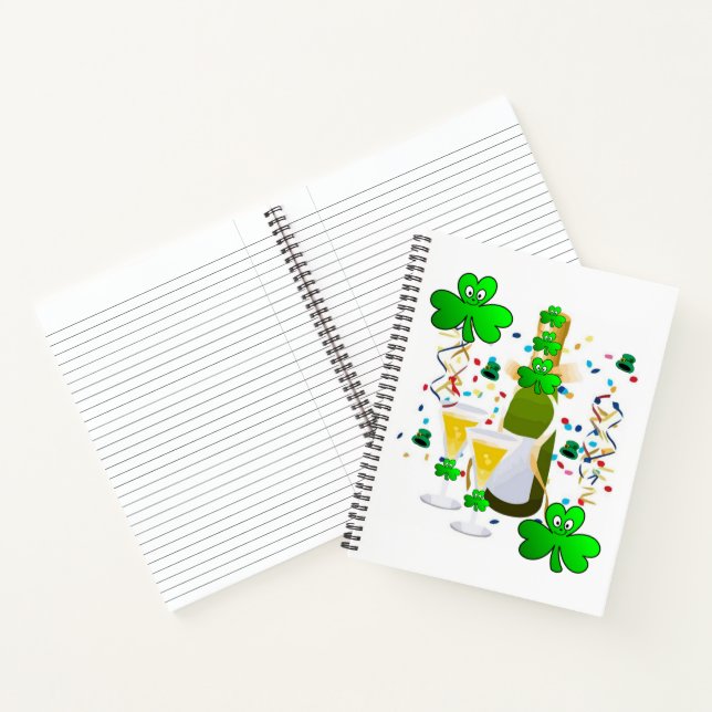 Spiral Notebook St. Patrick's Rainbow ShamrockWine (Inside)