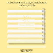 Spiral Notebook Striped Minimalist Yellow & White