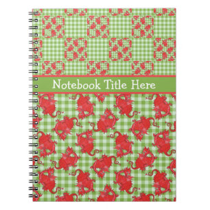 Spiral Notebook to Personalise: Cute Red Dragons