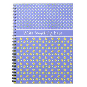 Spiral Notebook to Personalise: Primroses, Polkas